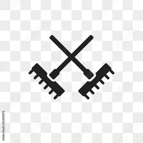 Rake vector icon isolated on transparent background, Rake logo design