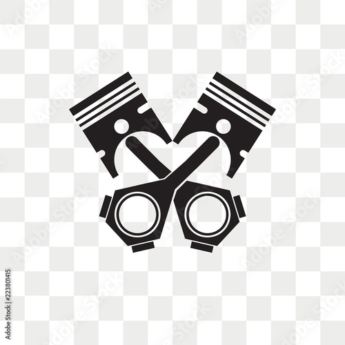 Piston vector icon isolated on transparent background, Piston logo design