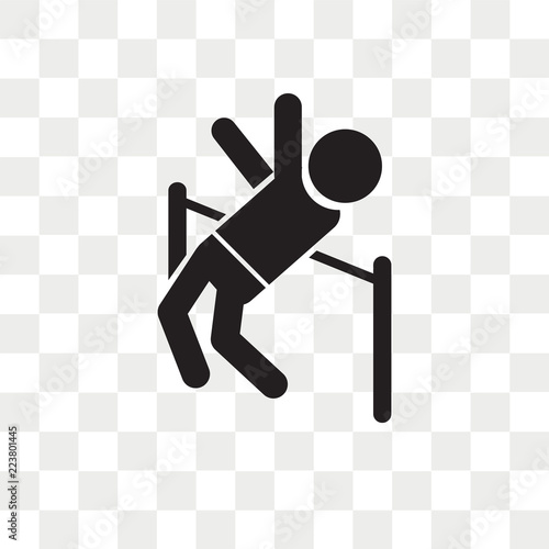 Man practicing high jump vector icon isolated on transparent background, Man practicing high jump logo design