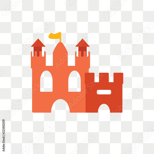 Castle vector icon isolated on transparent background, Castle logo design