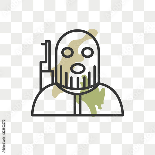 Terrorist vector icon isolated on transparent background, Terrorist logo design