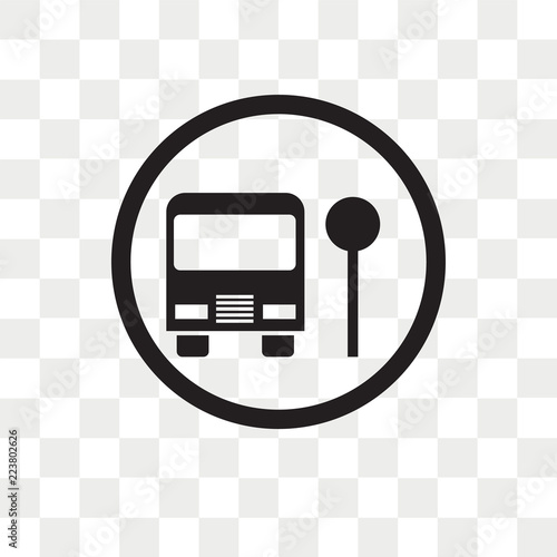 School bus stop vector icon isolated on transparent background, School bus stop logo design