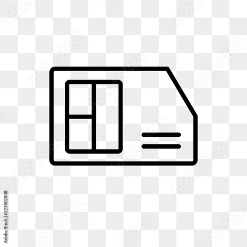 Big Sim Card vector icon isolated on transparent background, Big Sim Card logo design