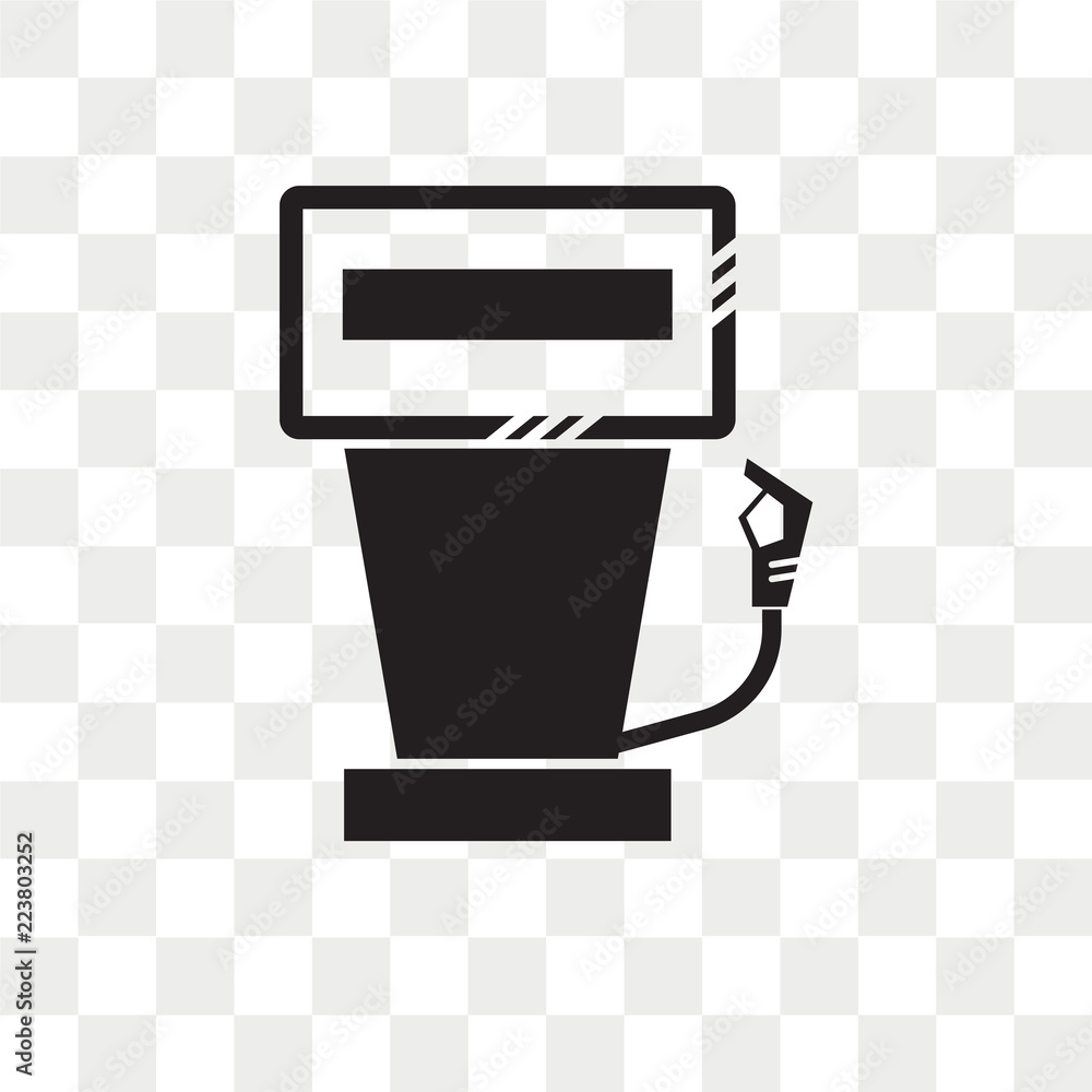 Gas station vector icon isolated on transparent background, Gas station ...