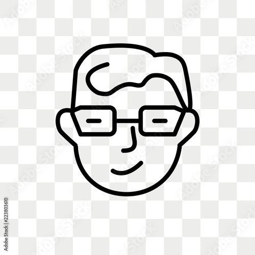 Nerd vector icon isolated on transparent background, Nerd logo design