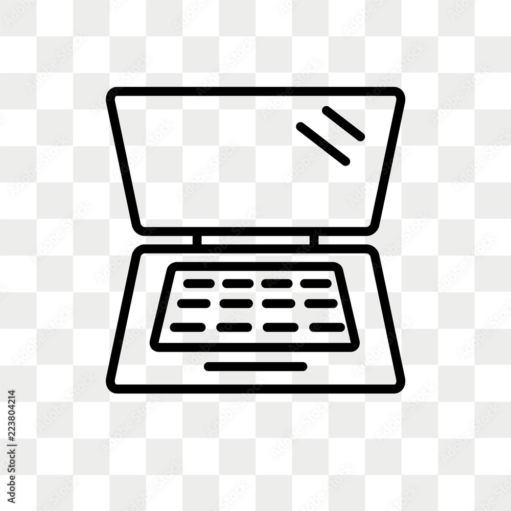 Open Laptop with Shining Screen vector icon isolated on transparent background, Open Laptop with Shining Screen logo design Open Laptop with Shining Screen vector icon isolated on transparent background, Open Laptop with Shining Screen logo design