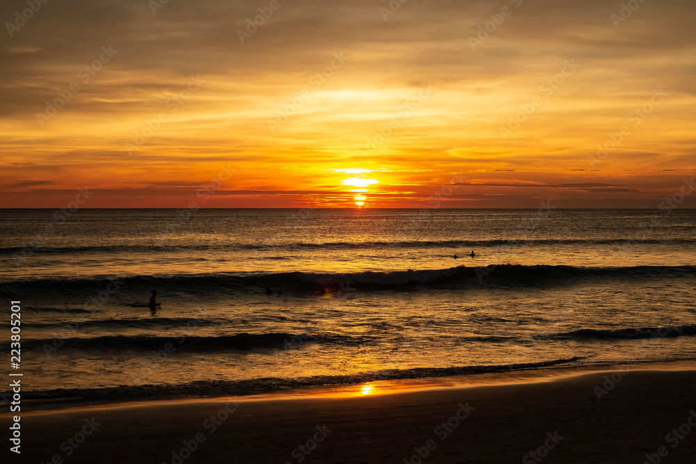 Karon Beach Sunset with Sun at Horizon