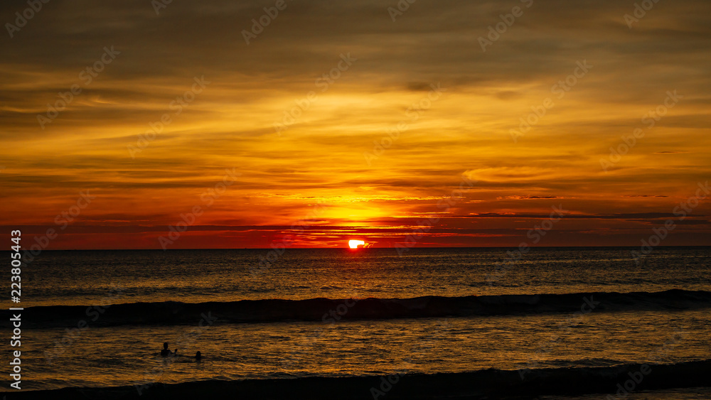 Karon Beach Sunset with Sun at Horizon
