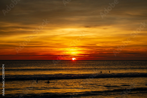 Karon Beach Sunset with Sun at Horizon