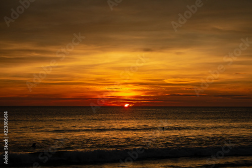 Karon Beach Sunset with Sun at Horizon