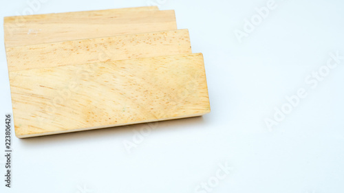 wooden block on white background