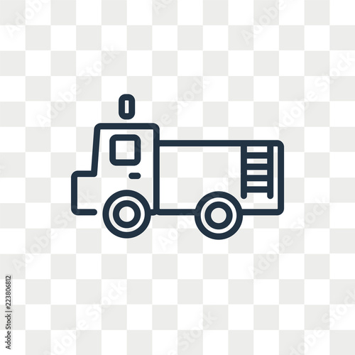 Fire truck vector icon isolated on transparent background, Fire truck logo design