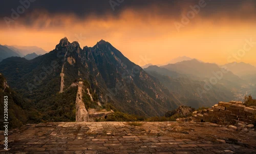 Obraz Wielki mur o zachodzie słońca