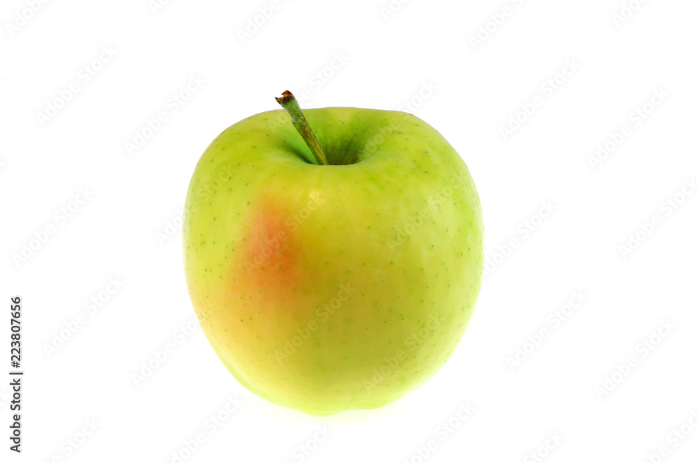 single ginger gold apple isolated on white background