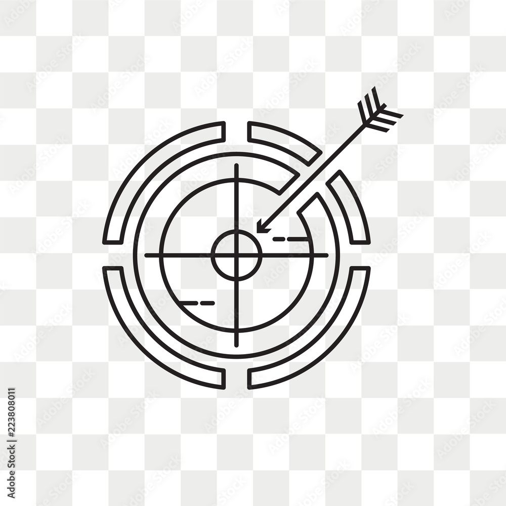 Fotografie Target vector icon isolated on transparent background, Target logo design