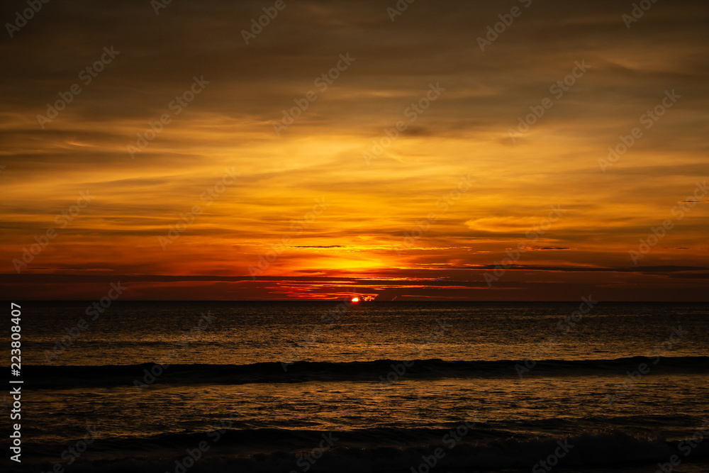 Deep and Rich ORange Sunset at Karon Beach