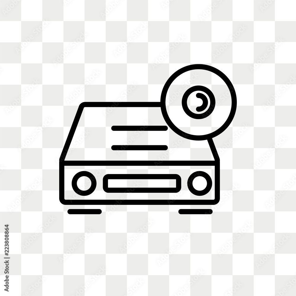 DVD Player vector icon isolated on transparent background, DVD Player logo  design Stock Vector | Adobe Stock