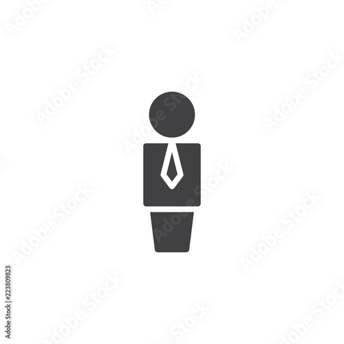 Business man with tie vector icon. filled flat sign for mobile concept and web design. Suit man solid icon. Symbol, logo illustration. Pixel perfect vector graphics © alekseyvanin