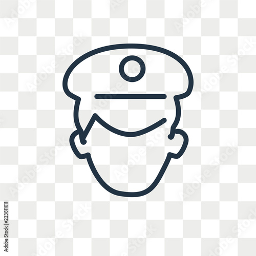 Policeman vector icon isolated on transparent background, Policeman logo design