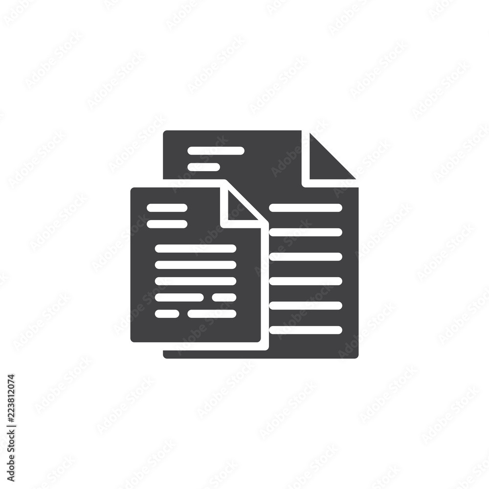 Document Pages vector icon. filled flat sign for mobile concept and web design. Paperwork simple solid icon. Symbol, logo illustration. Pixel perfect vector graphics Document Pages vector icon. filled flat sign for mobile concept and web design. Paperwork simple solid icon. Symbol, logo illustration. Pixel perfect vector graphics