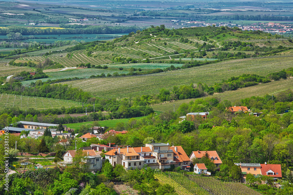Rural landscape in Southern Moravia, Czech Republic. Aerial view.
