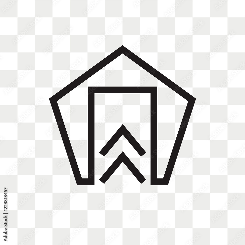 Naklejka premium Up arrow vector icon isolated on transparent background, Up arrow logo design