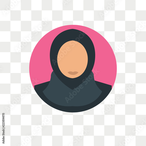 Arab woman vector icon isolated on transparent background, Arab woman logo design