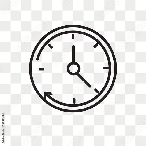 Clock vector icon isolated on transparent background, Clock logo design