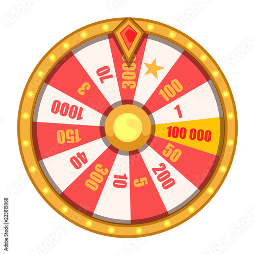 Wheel of fortune. Wheel game ,winner play luck flat style. Vector illustration isolated on white background