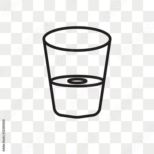 Glass of water vector icon isolated on transparent background, Glass of water logo design