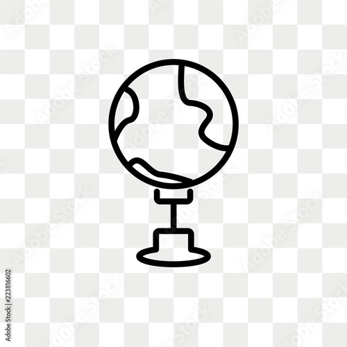 Earth globe vector icon isolated on transparent background, Earth globe logo design