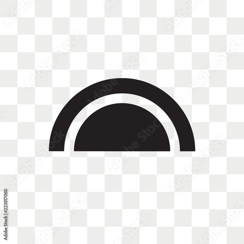 Semicircle vector icon isolated on transparent background, Semicircle logo design
