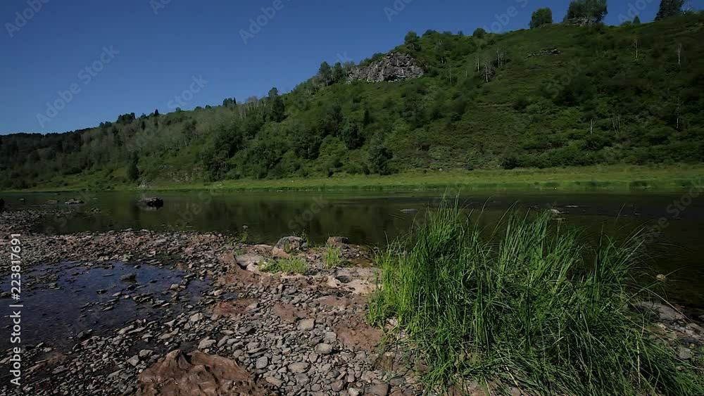 summer landscape with river and rain clouds over the mountains summer landscape with river and rain clouds over the mountains