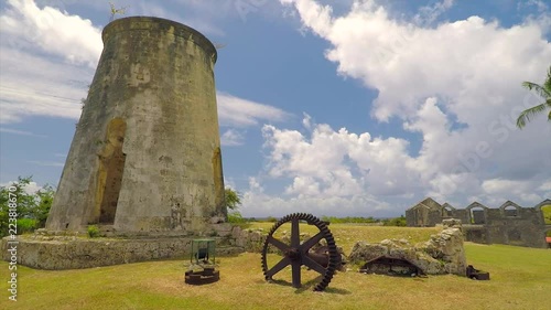 Ruins of mill in Marie-Galante sugar factory