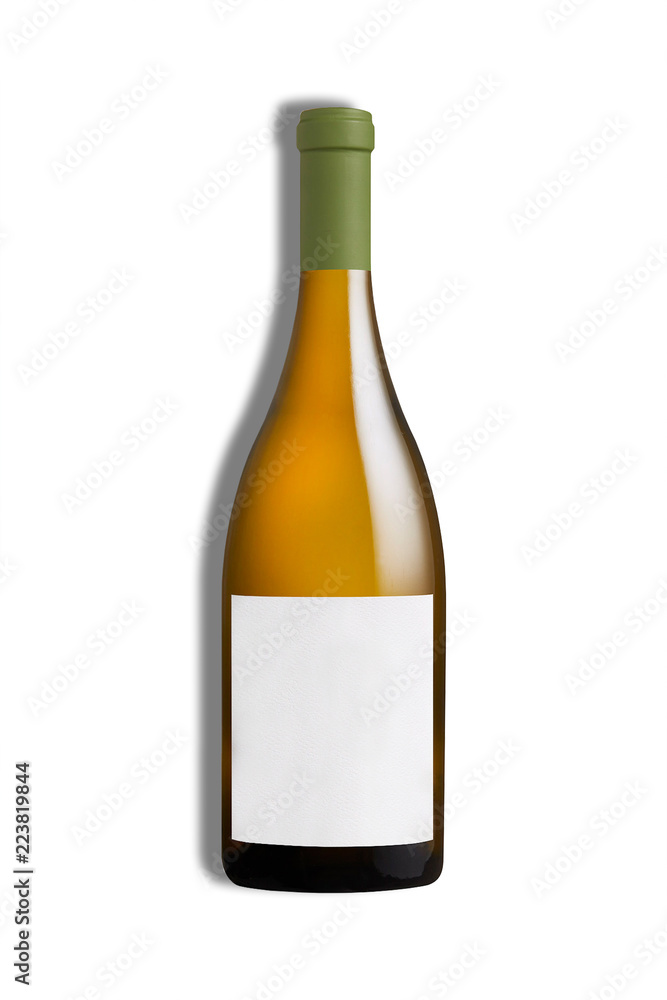 wine bottle for mockup with clipping path. isolated over white background.