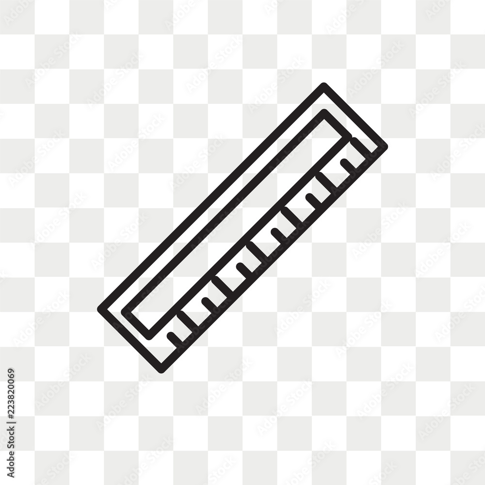 Ruler vector icon isolated on transparent background, Ruler logo design ...