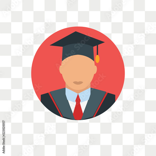 Student vector icon isolated on transparent background, Student logo design