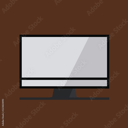 Flat design business Vector Illustration Empty copy space for Ad website promotion esp isolated Banner template. Dual view Desktop Computer Monitor Digital Wide Screen Device Hardware