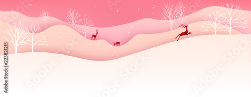Merry Christmas and Happy New Year. Christmas sale. Holiday background. paper craft style