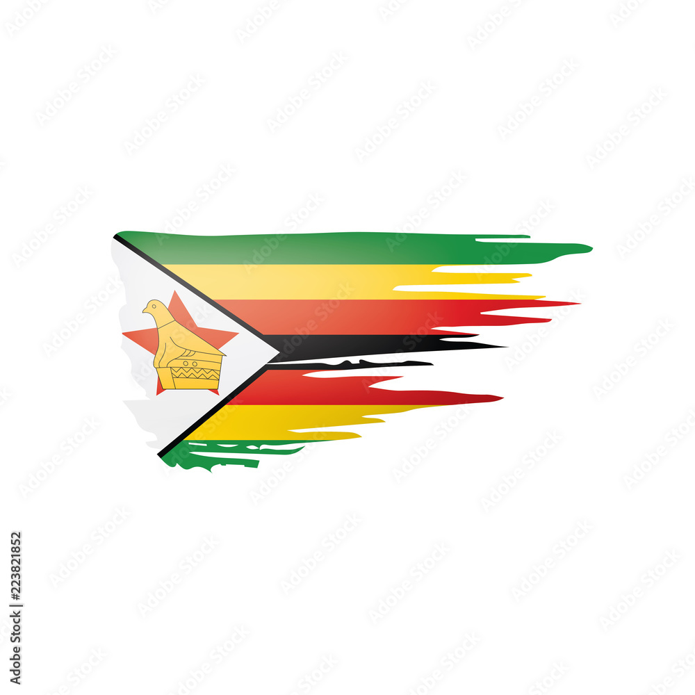 Zimbabwe flag, vector illustration on a white background.
