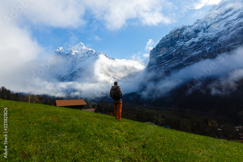 Swiss alps in the autumn photo