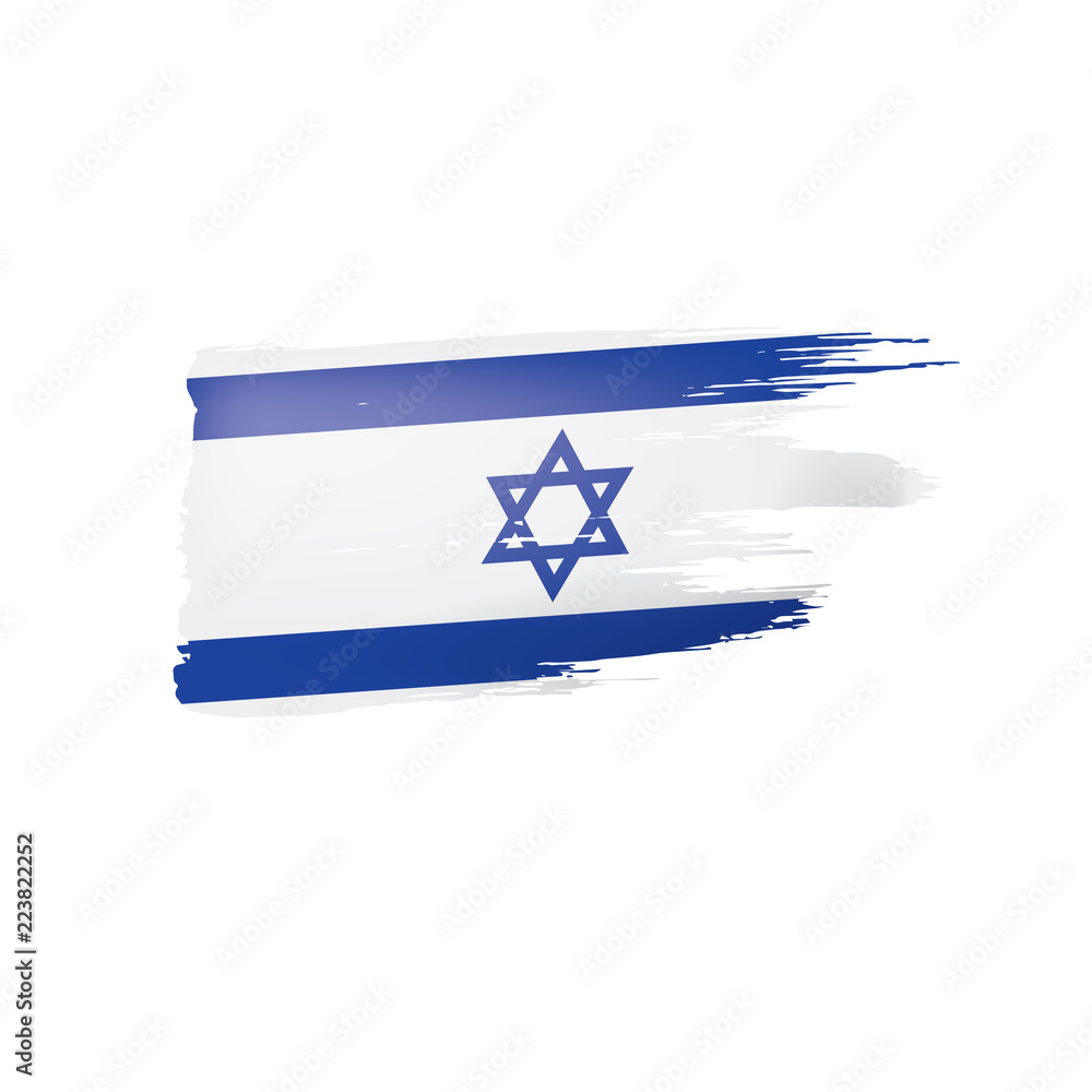 Israel flag, vector illustration on a white background. Israel flag, vector illustration on a white background.