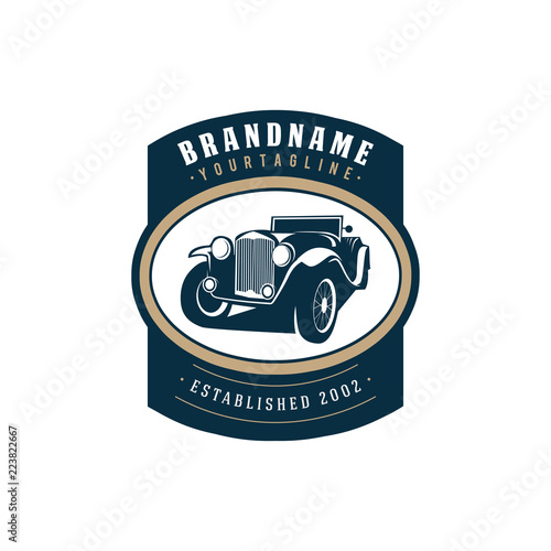 illustration classic car logo template