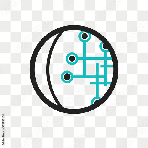 Globe Connected Circuit vector icon isolated on transparent background, Globe Connected Circuit logo design