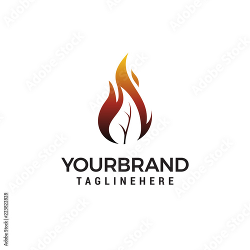 fire leaf flame logo design