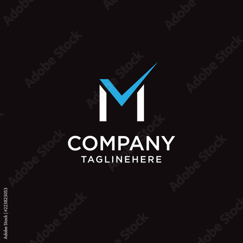 Letter M check mark logo icon design template elements