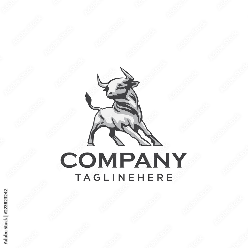 Naklejka premium Vector of a bull design on white background. Wild Animals. Easy