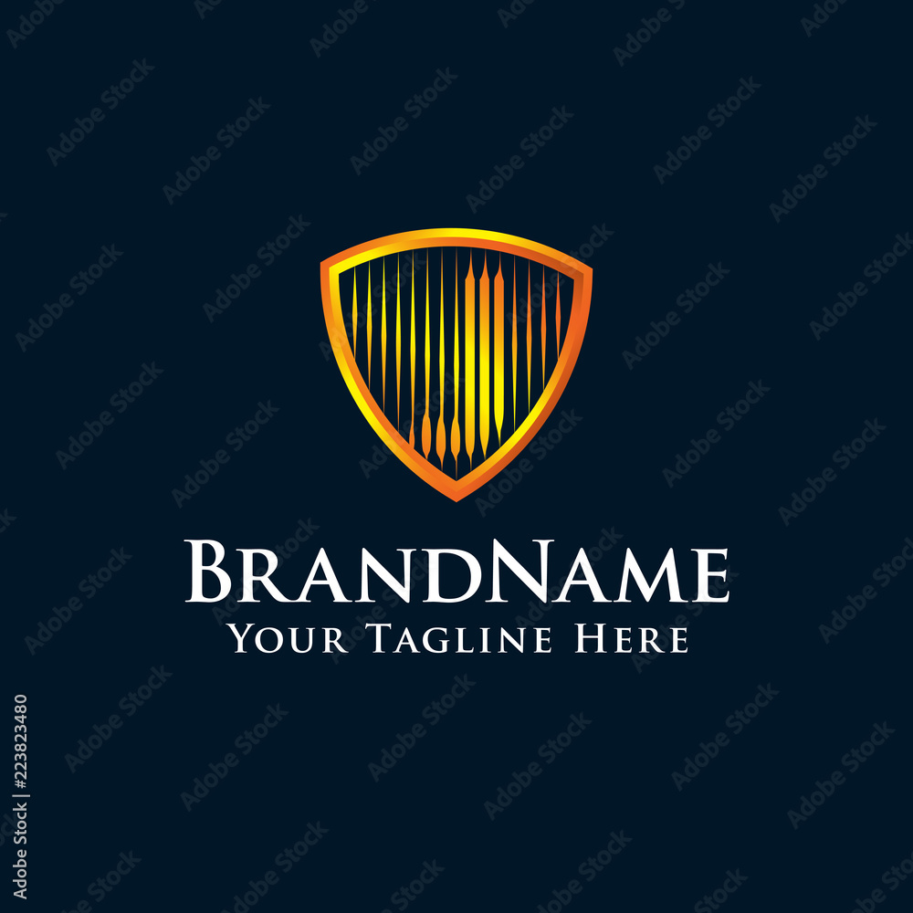 initial letter J shield logo with gold color initial letter J shield logo with gold color