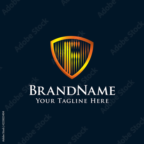 initial letter F shield logo with gold color Free Download initial letter F shield logo with gold color - GFXLoad