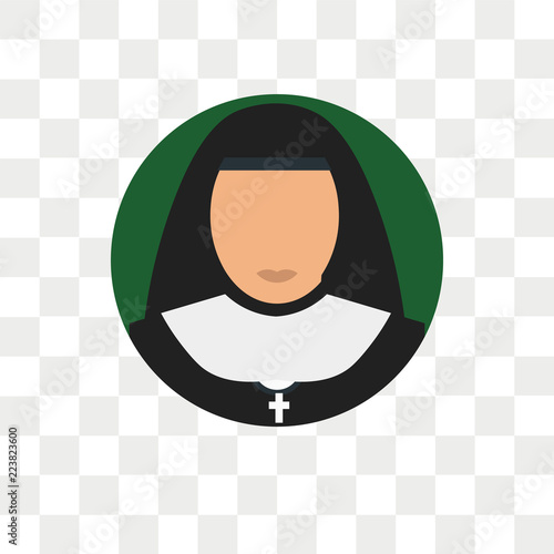 Nun vector icon isolated on transparent background, Nun logo design